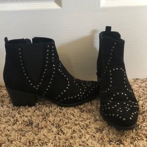 Black stud booties